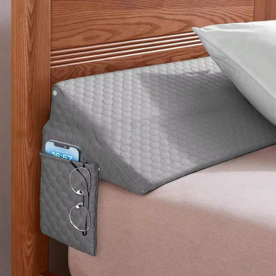 Bed Wedge Pillow - Bed Gap Filler Mattress Wedge Headboard Pillow Close The Gap 0-7" Between Your Headboard And Mattress Or Wall For Sleeping Backrest Pillow, Hexagon Pattern Bed Wedge Pillow